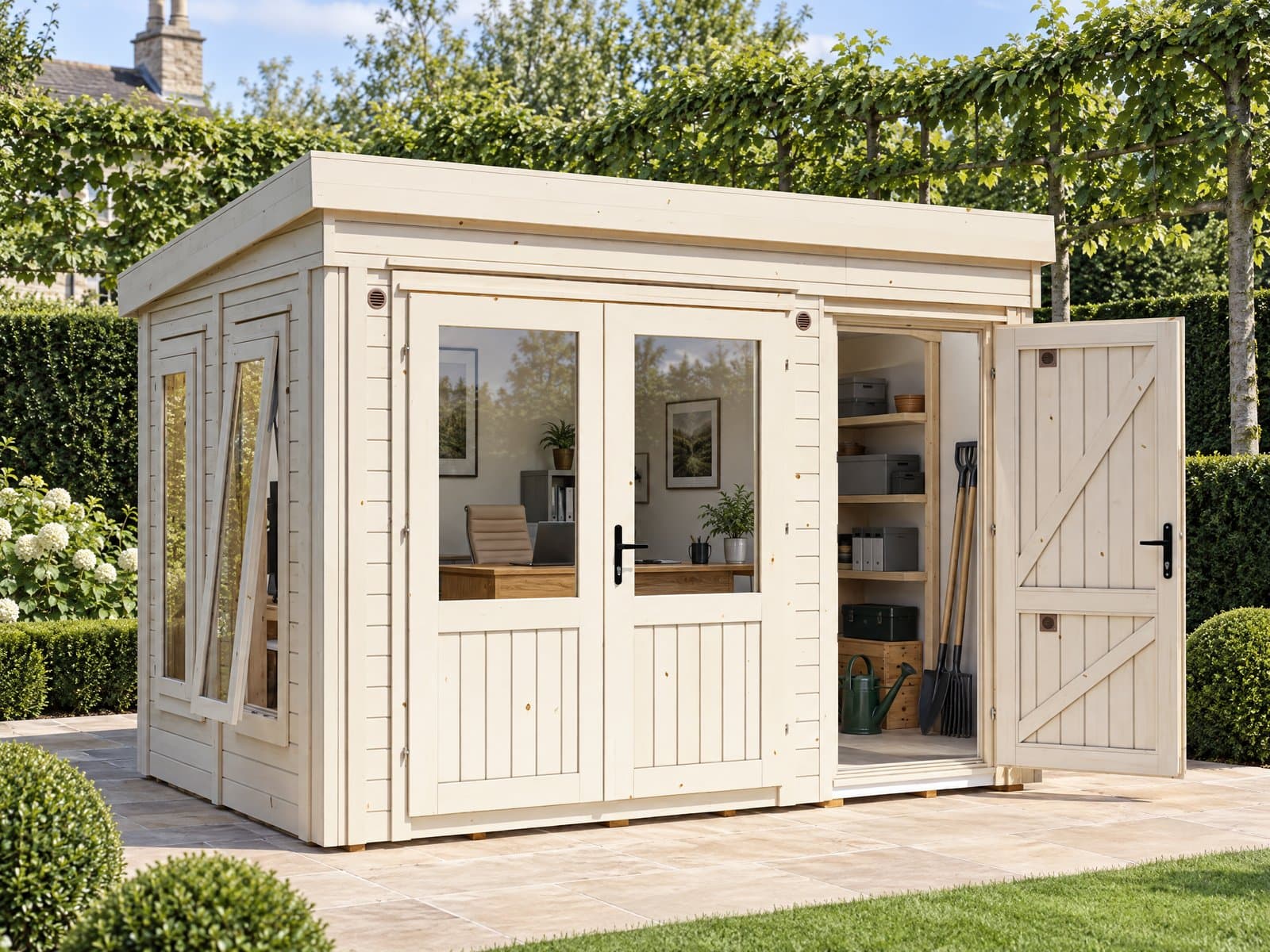 The Paradise with Side Store 3.5 x 2.5m insulated garden room from Garden Rooms for Sale